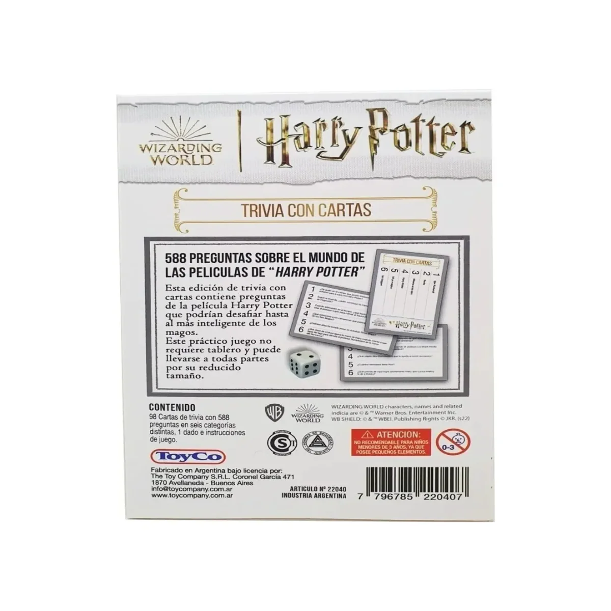 Juego De Cartas Trivia Harry Potter Toyco - Imagen 3