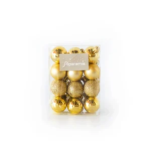 Set de 24 Bolas de 2 cm Doradas Alparamis