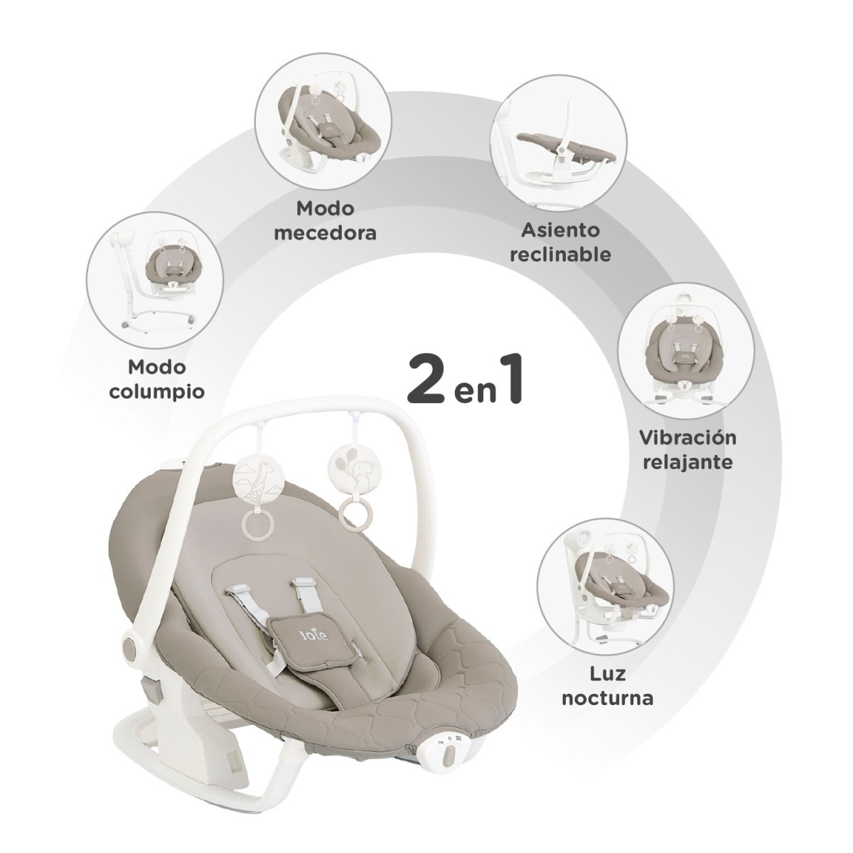 Columpio Bebe 2en1 Joie Serina Walnut - Imagen 7