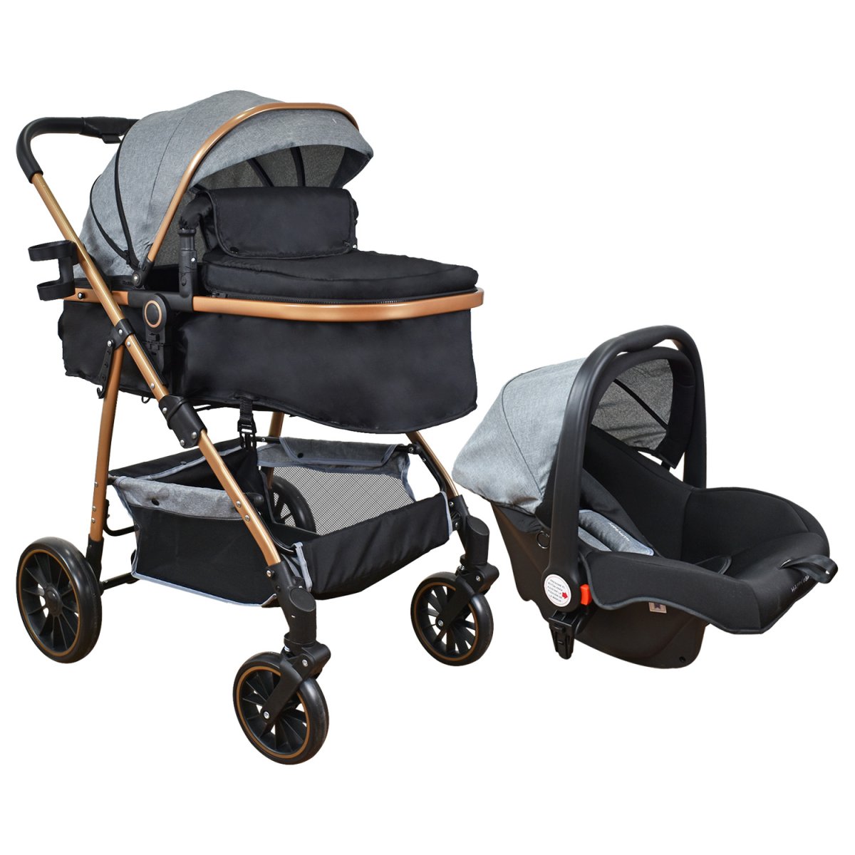 Coche Bebe Travel system Welly Happy Baby Gris - Imagen 2