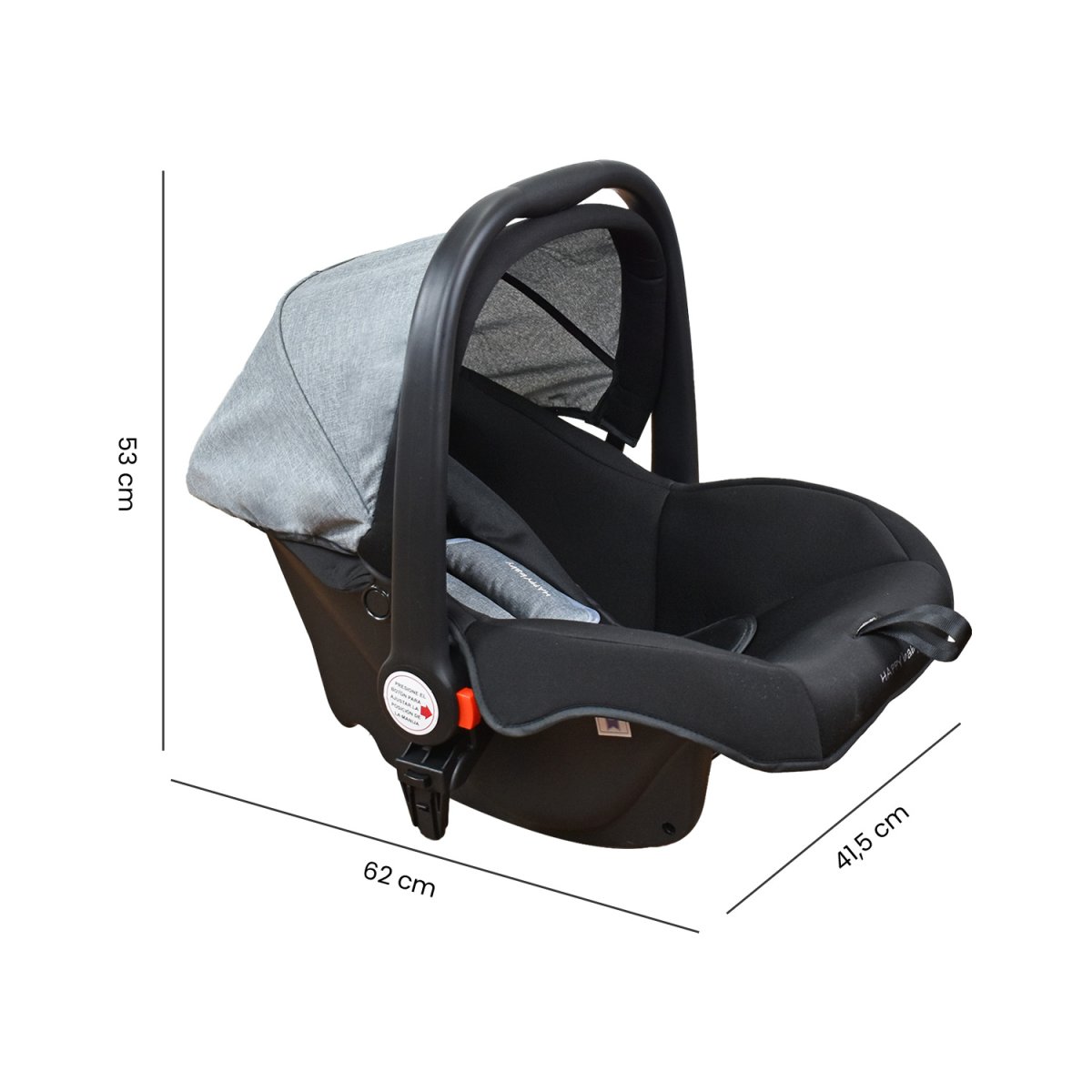 Coche Bebe Travel system Welly Happy Baby Gris - Imagen 5